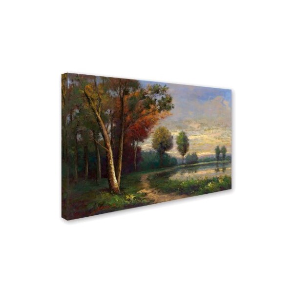 Daniel Moises 'Landscape With A Lake' Canvas Art,30x47